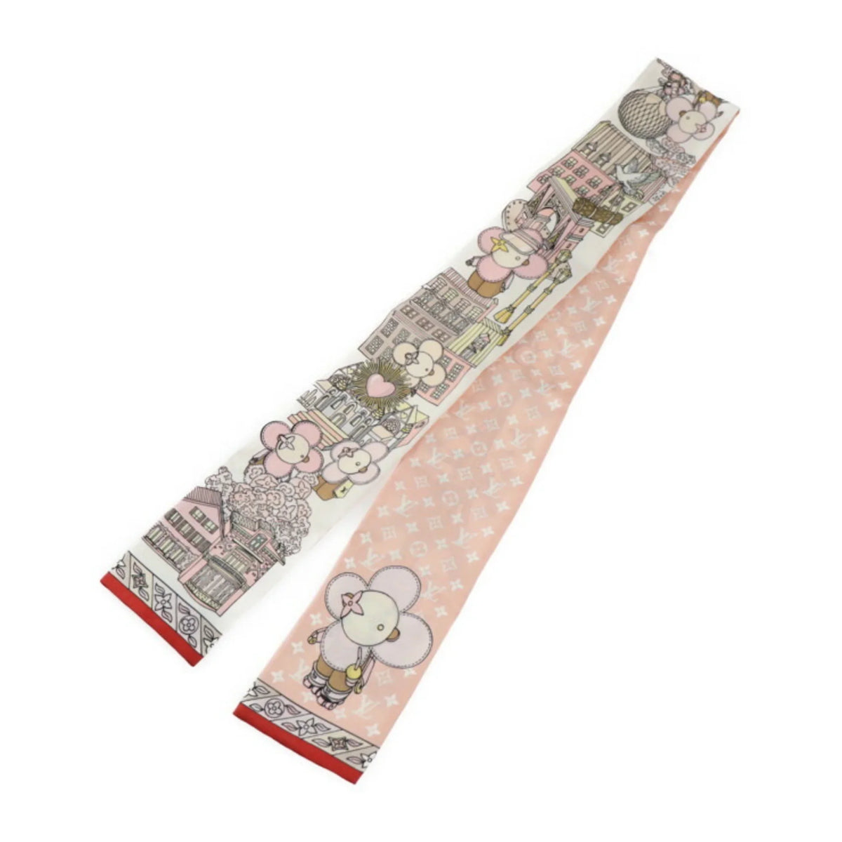 VUITTON Seek Scarf Hide Bandeau Rose and (Like Silk LOUIS Multicolor Vuitton Pre-Owned M77780 Monogram Vivienne New) Ribbon