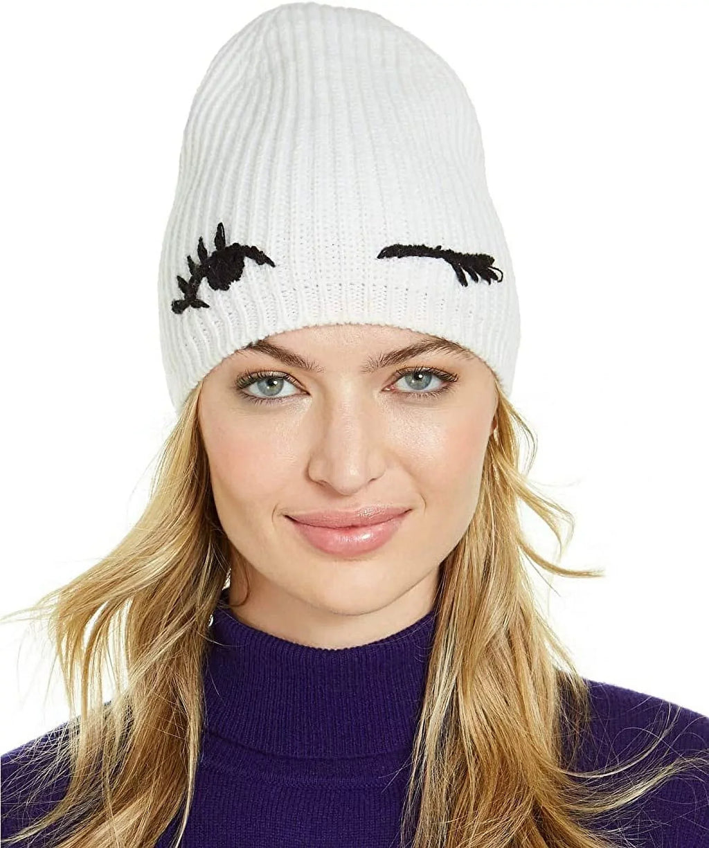 Cream/Black York New Winking Spade Beanie Kate