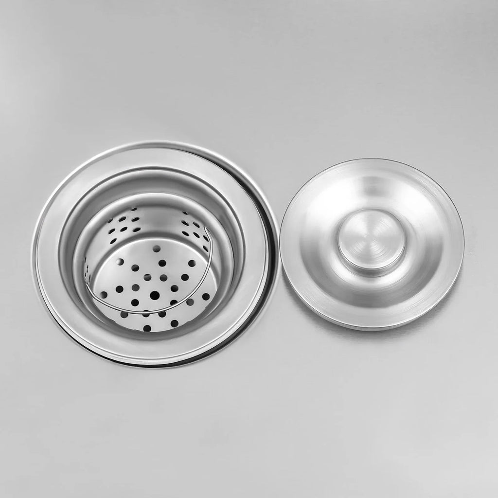 Freestanding Restaurant Washing & w/Catering Stainless Pull-Out Faucet Steel Compartment Kitchen Sink, Table Prep & 1 Basin Sink Utility Commercial Drainpipe Hand Aiqidi 47"