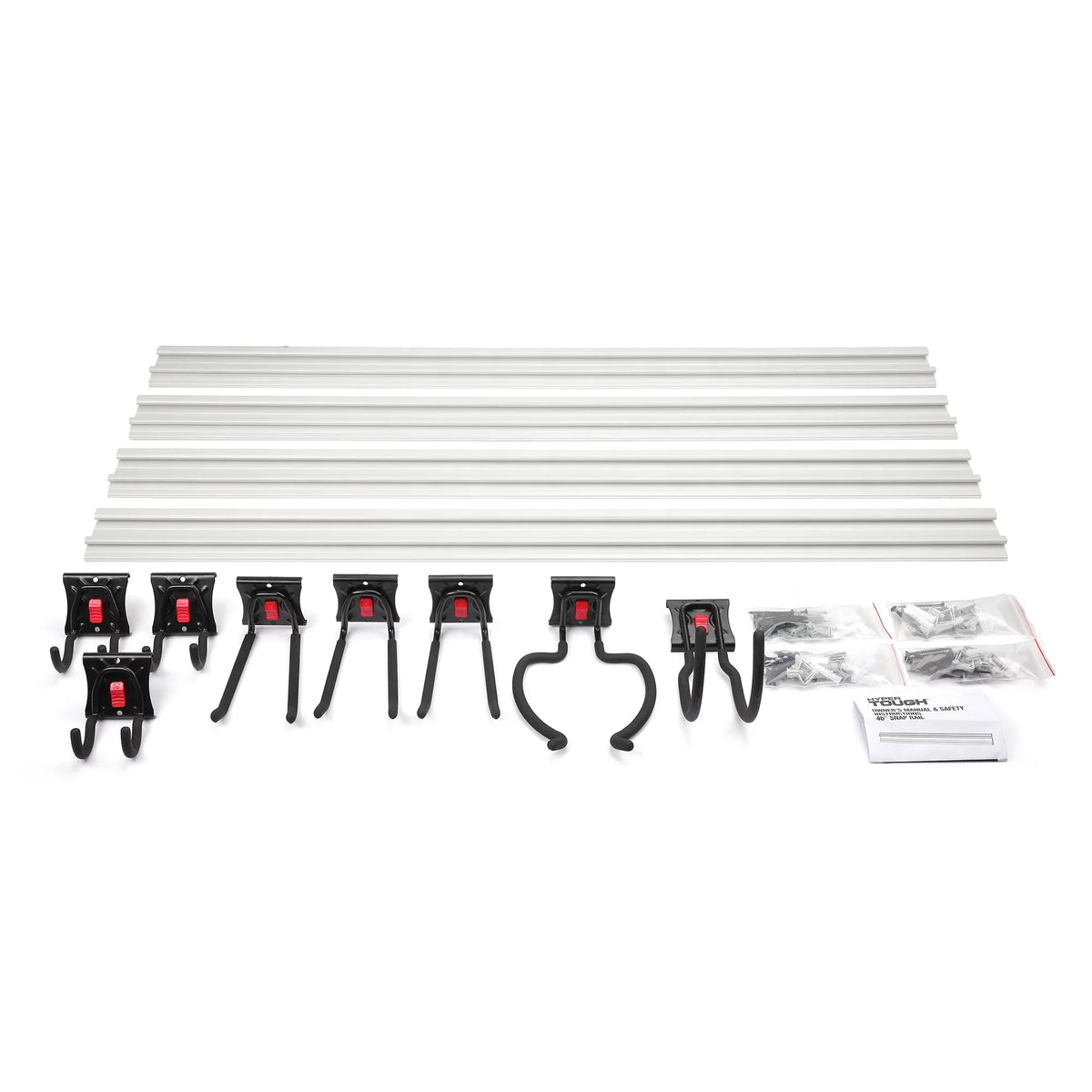 Snap Organizer Kit Rail 12-Piece System Quick-Release Hyper Tough Garage