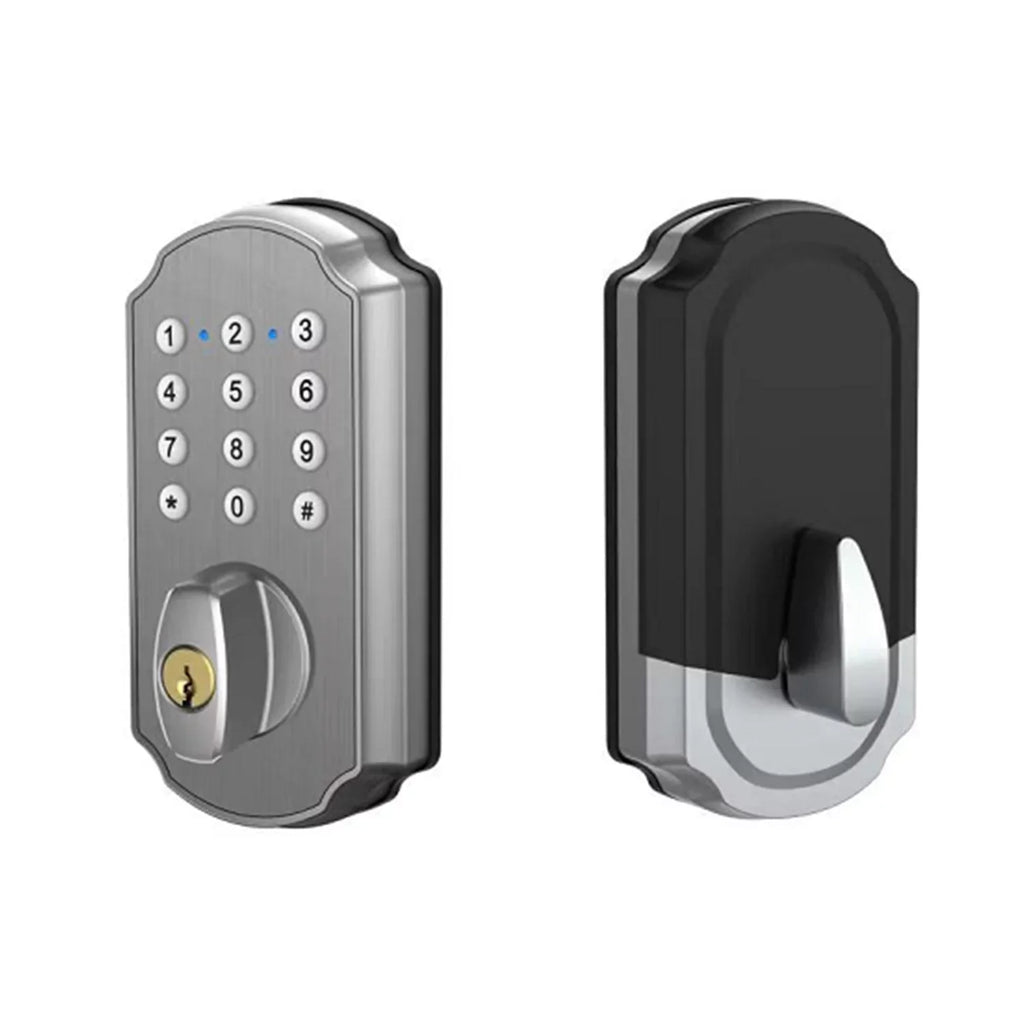 Electronic Keypad with Mobile Door Door Lock for Front Entry TL115 Deadbolt App Brushed Smart Keyless Home TurboLock Nickel