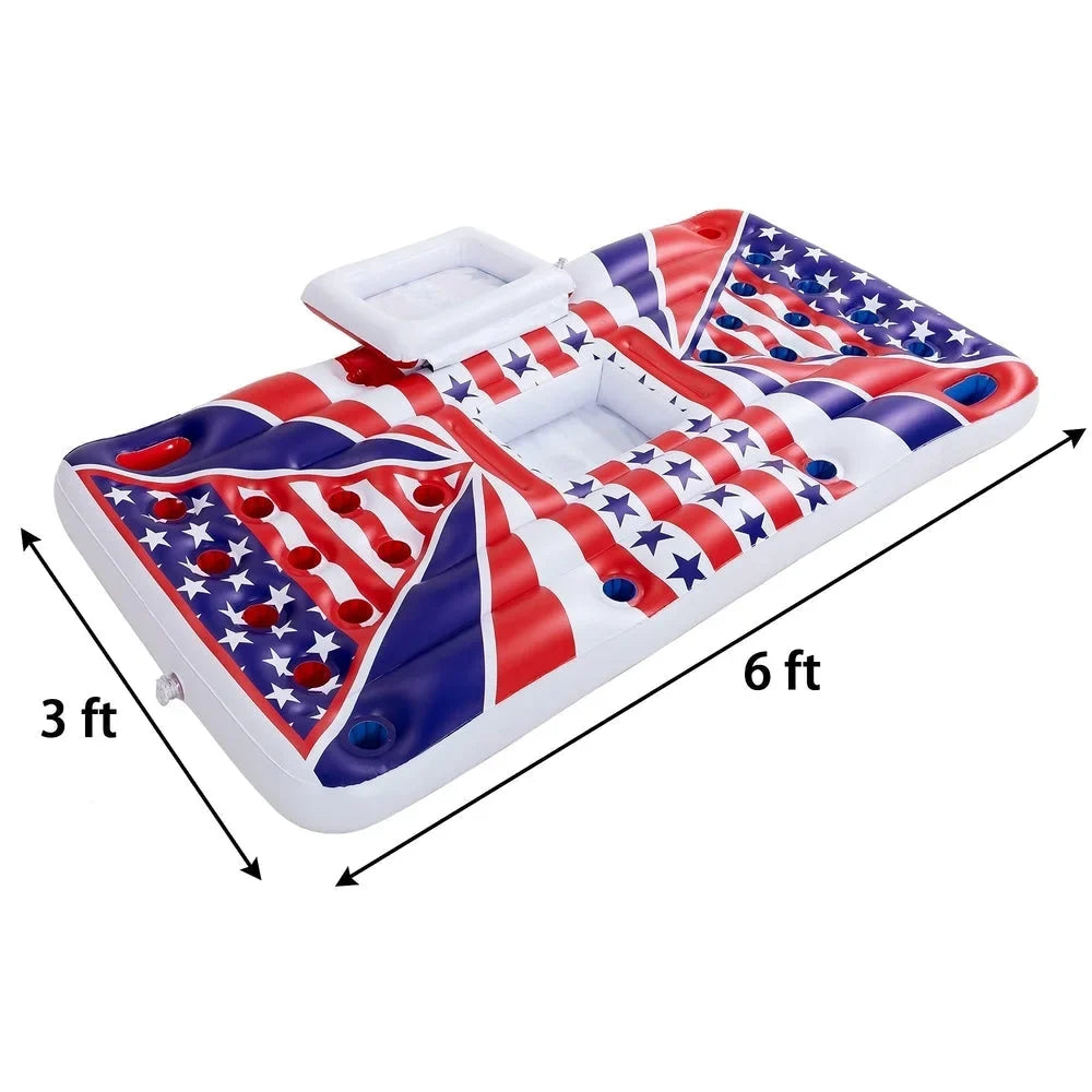 Float Cooler Floating Built-In with Beer Flag Pong American