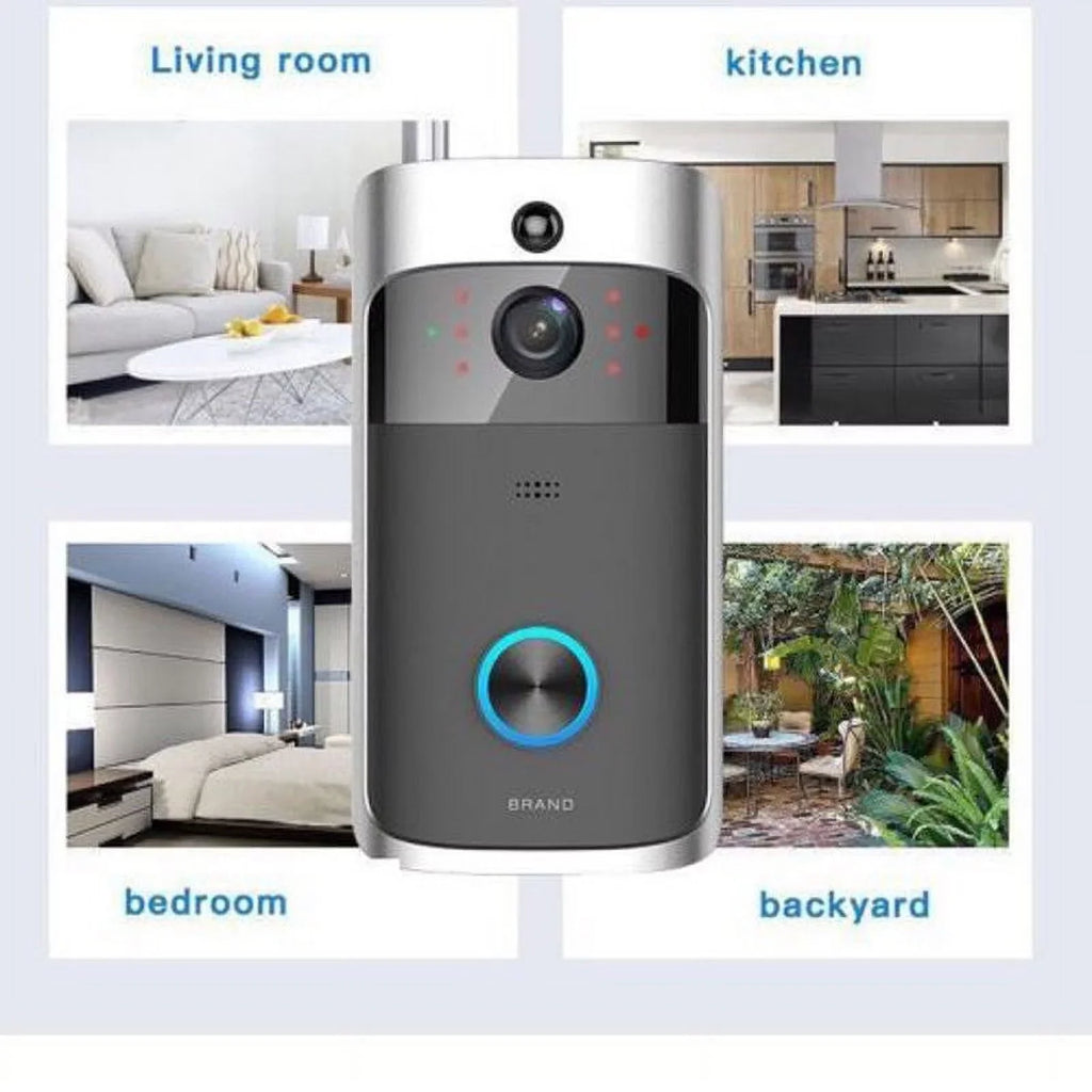 Doorbell Security System Record Camera IR Smart WiFi Video Visual Wireless Bell-Black