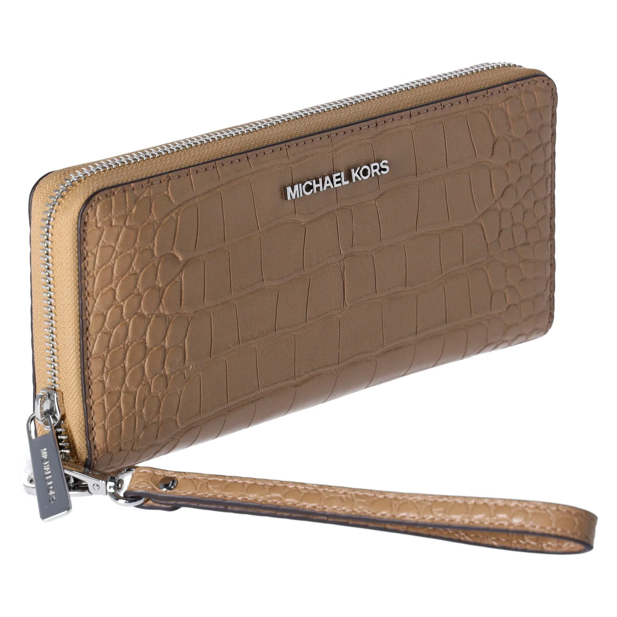 Embossed Travel Continental Croc Wallet Camel Set Large Kors Michael Jet