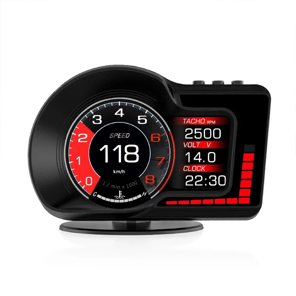 Temperature Water for Oil Clock, Head-Up Moobody Display Monitoring: RPM, Speedometer, Speed Car &