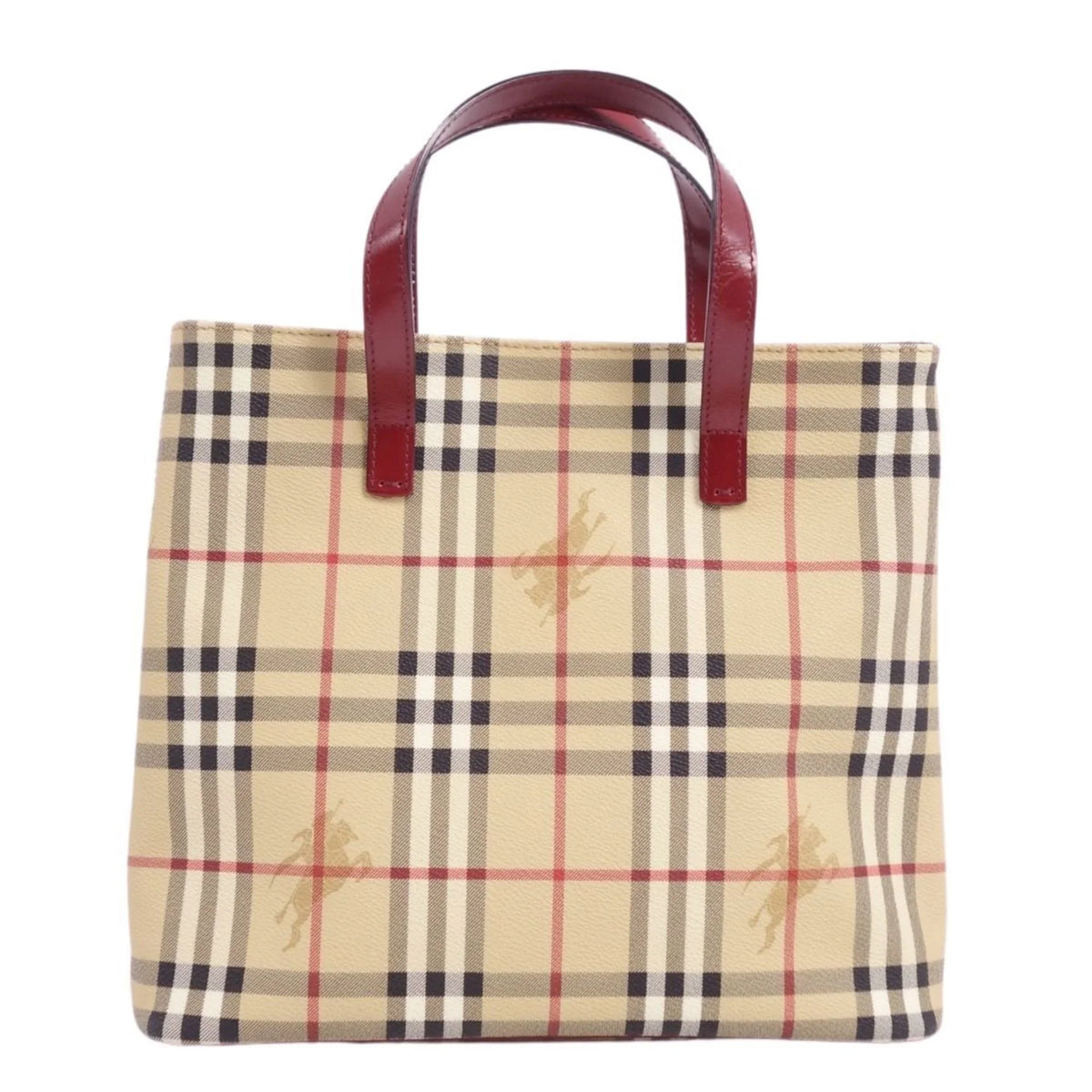 (Good) BURBERRY Pattern Ladies Tote Pre-Owned Brown Handbag Check LONDON Burberry London Bag