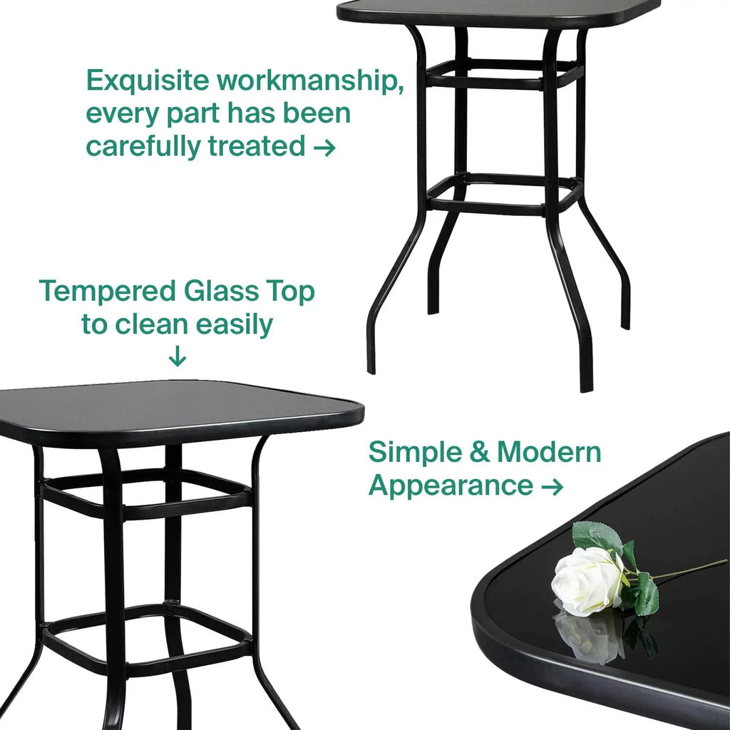Metal Shape Porch Finish Table Bar Marlowe Bistro Glass Squire