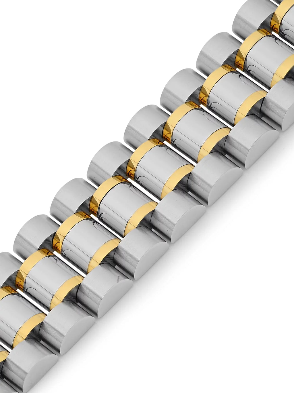 Stainless Bracelet Watch Two-Tone Link Steel Mens