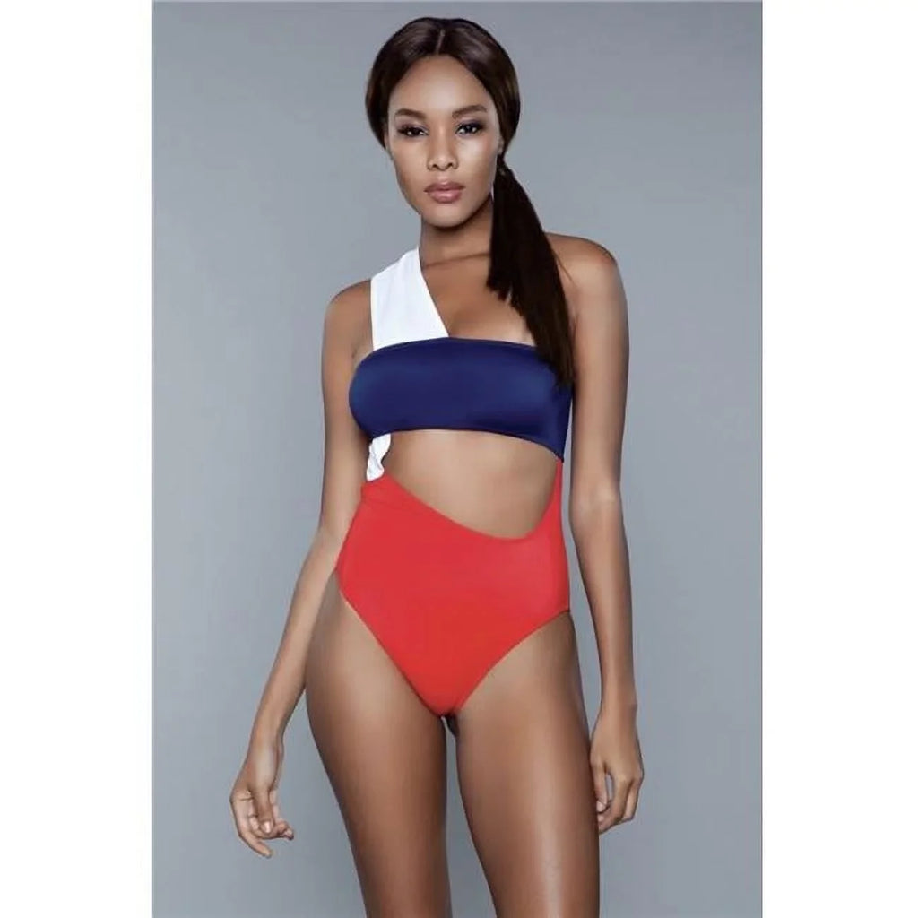 & Swimsuit, - Medium Women BeWicked Kennedy Red, Blue White