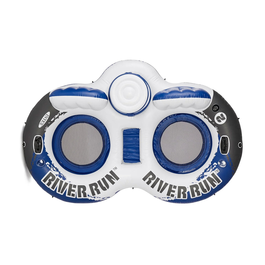 (18 Pool Float Person w/ Pack) 2 River Tube Cooler Inflatable II Run Intex