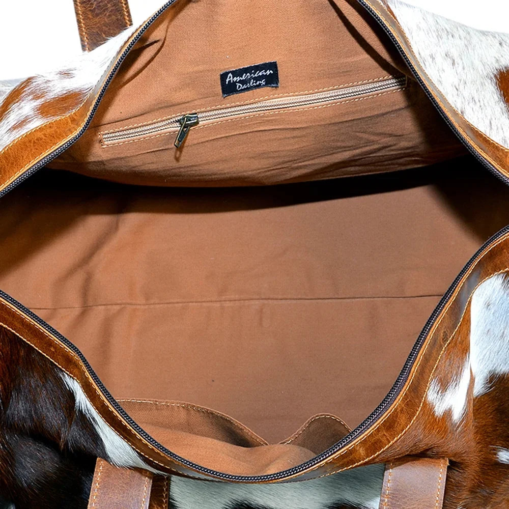 Duffel ADBGS174BRW Western Handbag Darling Purse AD Bag Hair Genuine Women On American Leather