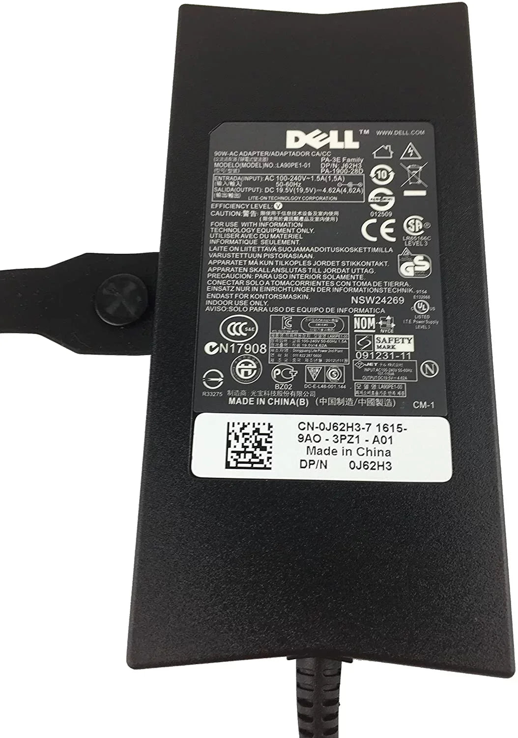 1564, and 1545 for PA-3E 4.62A 1735 3560 1540 Charger Adapter) Inspiron Dell 1537 Latitude, 1555 19.5V Cord 1525 (Original 3460 3750 Studio 1521 Vostro 1737 Power Supply Dell 90W 1520 1526