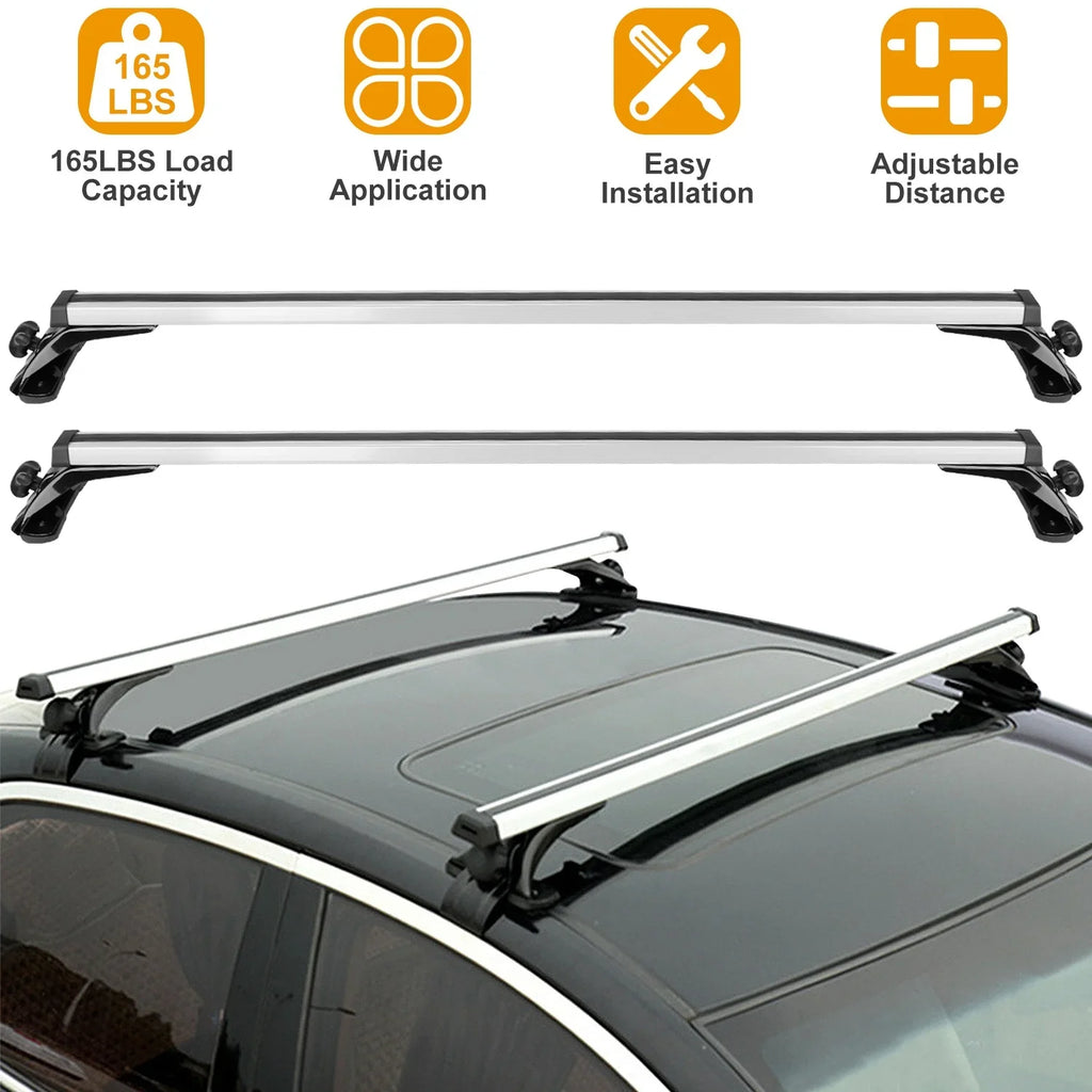 Aluminum iMounTEK Cargo 165LBS with Car for Roof Roof Rack Roof Most Without Car Capacity Rack Carrier Wagon Vehicle Rail Fit Side Crossbars 47.24in
