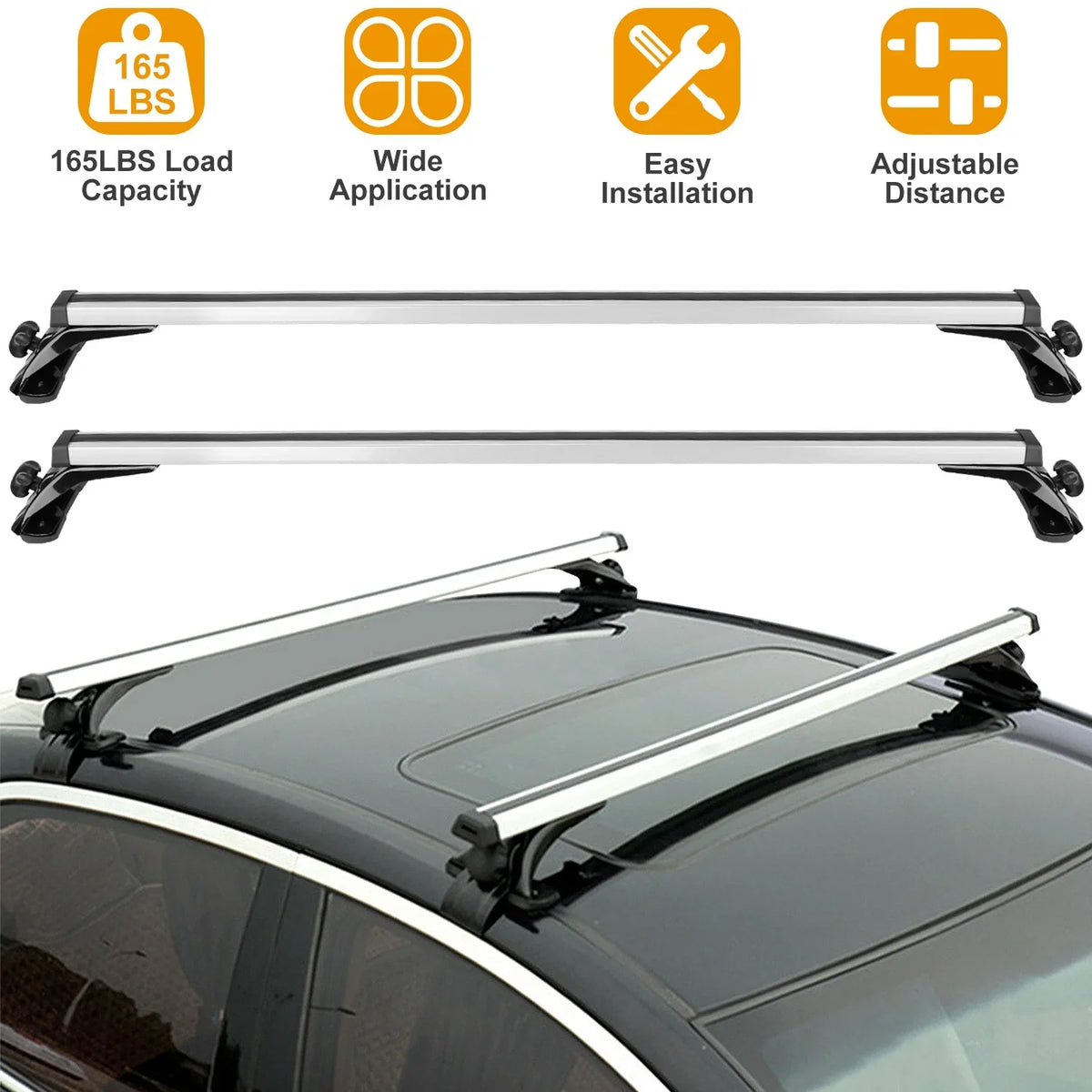 Aluminum iMounTEK Cargo 165LBS with Car for Roof Roof Rack Roof Most Without Car Capacity Rack Carrier Wagon Vehicle Rail Fit Side Crossbars 47.24in