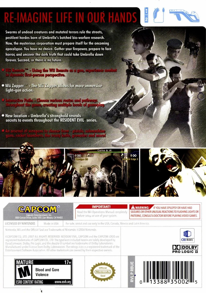 Umbrella Evil: Chronicles Wii Nintendo Resident The for