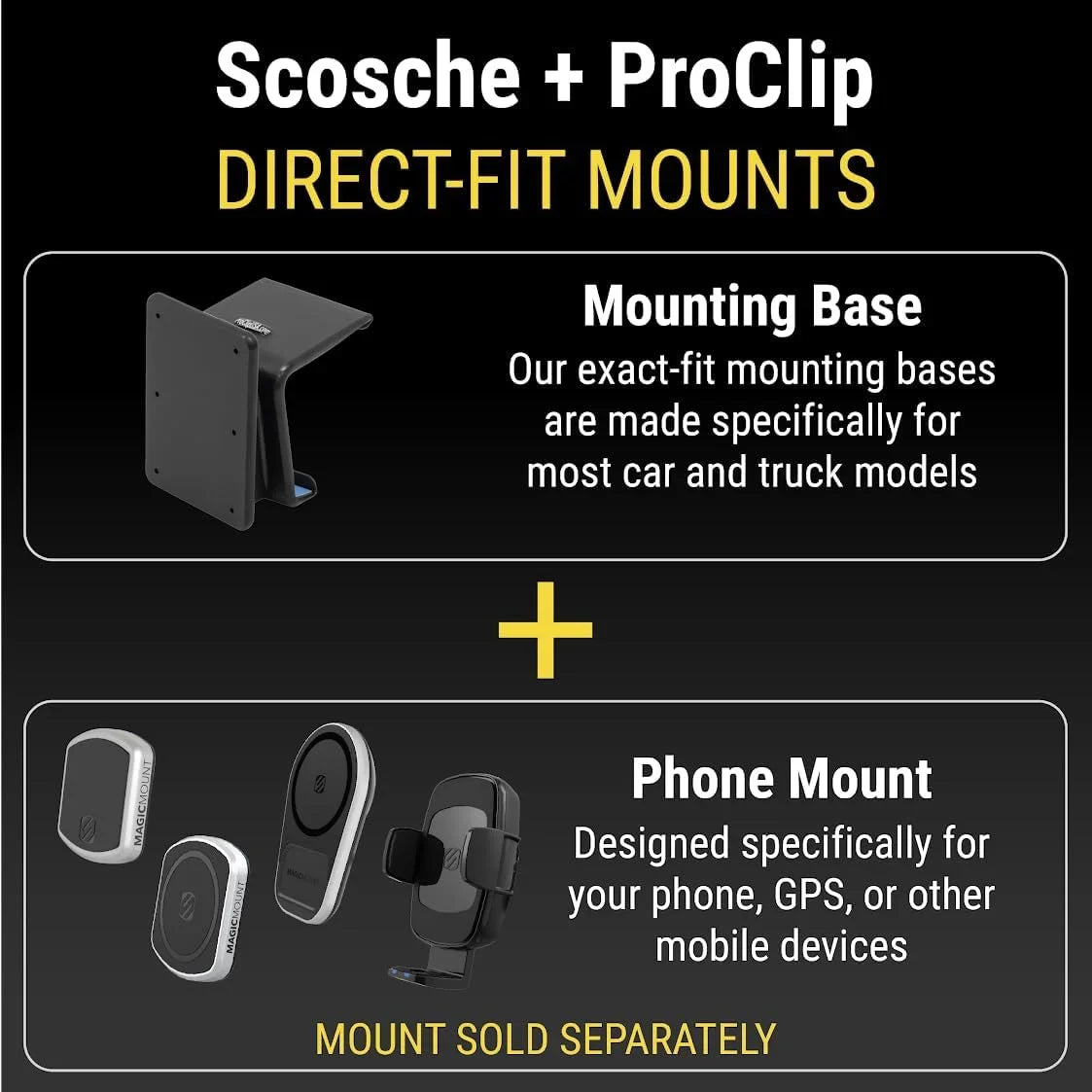 Silverado Base 2020-2023 Sierra w/ 1500, (Mounting Left-Hand Console GMC Sierra ProClip 2019-2021 Silverado PC835471 1500, Scosche Chevy Compatible 2500/3500 Mount Trucks 2500/3500 Only) 2019-2023 &