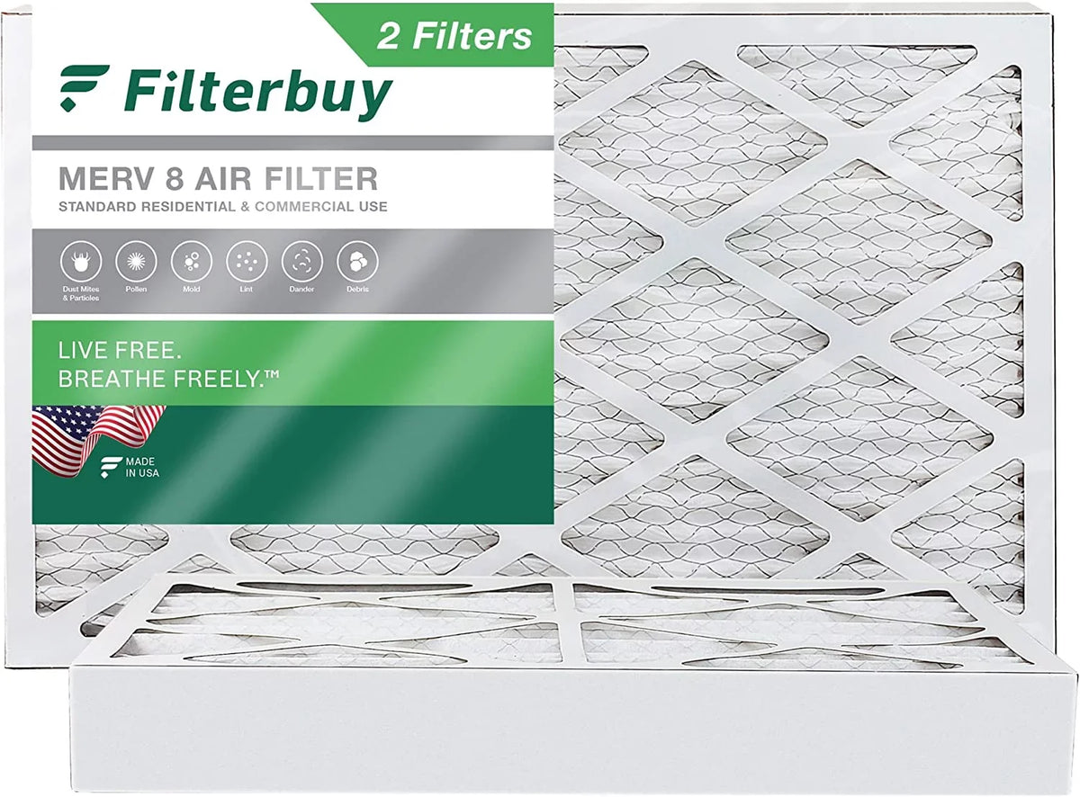Air Filters AC Filterbuy 8 Furnace HVAC (2-Pack) Pleated MERV 14x25x4