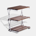 Storage Wood Cipaher Shelf Organizing Folding Camping Desktop Rack Foldable 3-Tier Rack