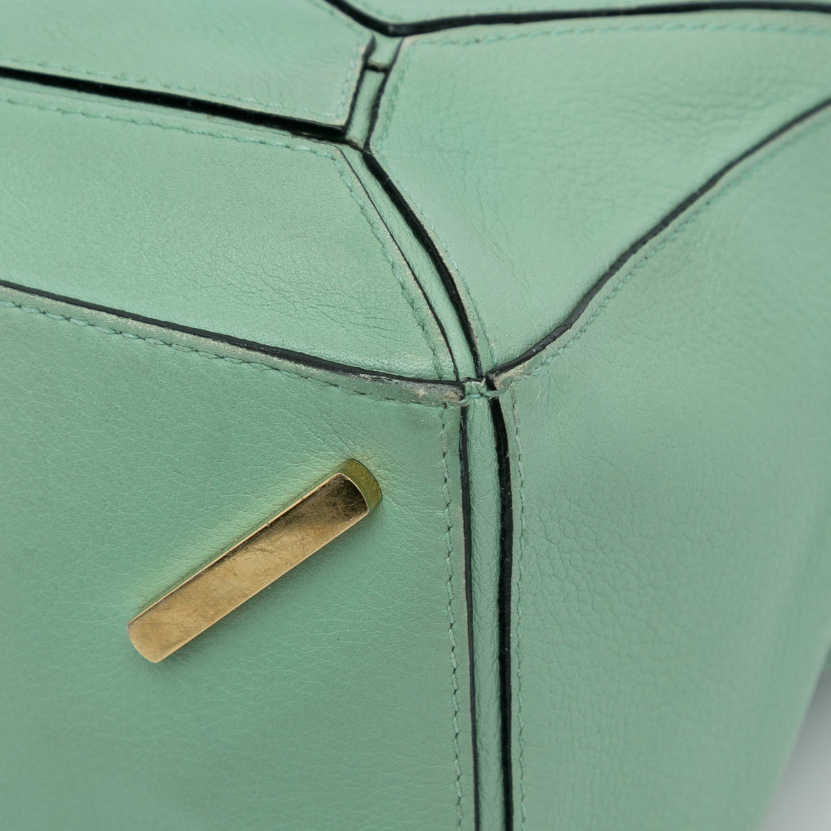 Satchel Puzzle Unisex LOEWE Leather Green Calf Pre-Owned (Good) Authenticated Medium