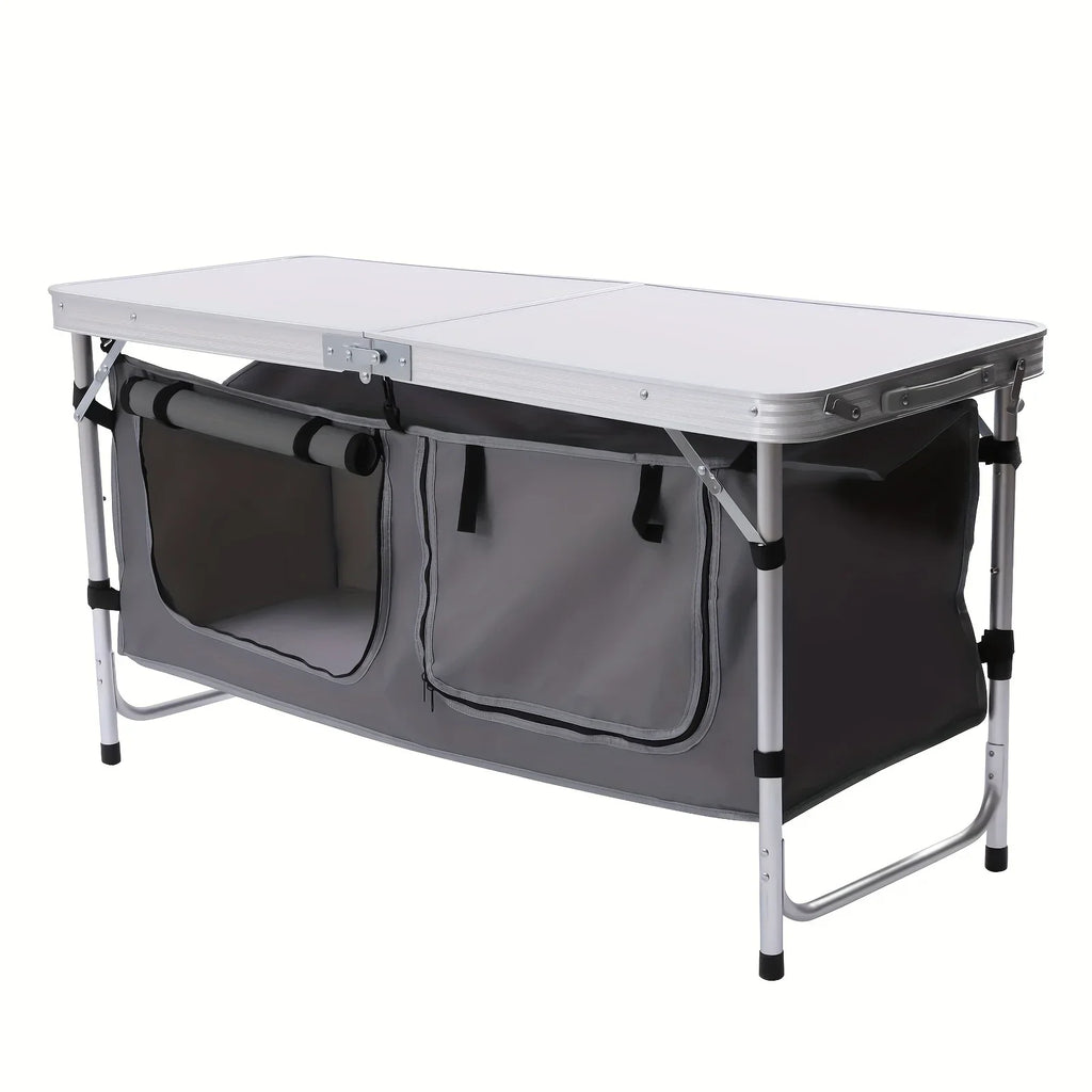 Camp Tailgating Picnic Folding Height Storage Indoor Compartment Table Kitchen Backyards Outdoor with Camping Adjustable BBQ for Table Table Lightweight Perfect