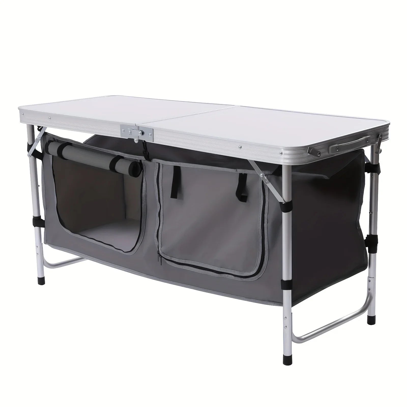 Camp Tailgating Picnic Folding Height Storage Indoor Compartment Table Kitchen Backyards Outdoor with Camping Adjustable BBQ for Table Table Lightweight Perfect