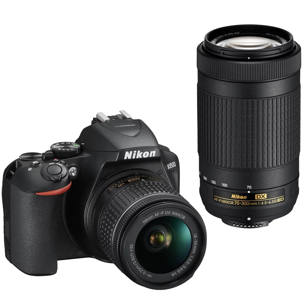 VR ED, & with D3500 18-55mm NIKKOR Nikon Two f/4.5-6.3G f/3.5-5.6G DX DSLR NIKKOR DX AF-P 70-300mm AF-P Black Kit Lens DX-Format
