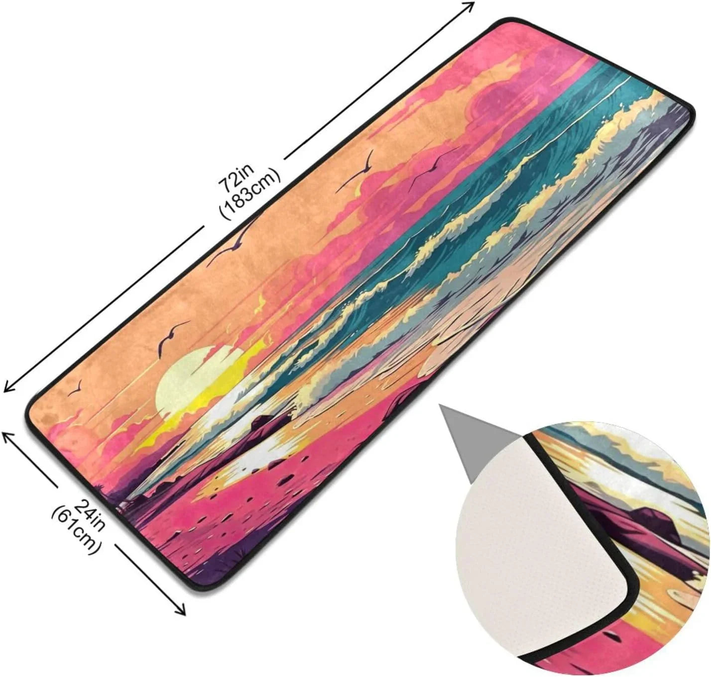 Waves Hallways Ocean Rug Inches#10 Rectangle Washable Non-Slip Living Runner for Rug Room Decor Coolnut Rug 72x24 Bedroom Home Area Bathroom