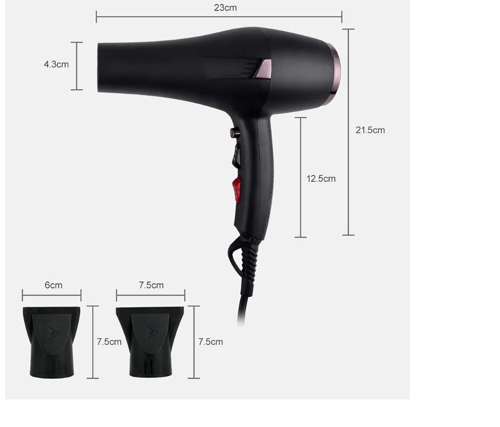 CONFU cold Hair Women, Dryer, Dryers Nozzle Settings, Hair Ionic and for Function Cool Concentrator Heat Dryer, air for 2400W Button, Shinier hot 2 3 and Results, Speed Shot