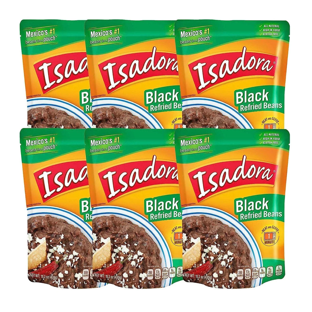 Isadora 6 15.2oz Beans, Beans Pack) Pouch (Black Refried