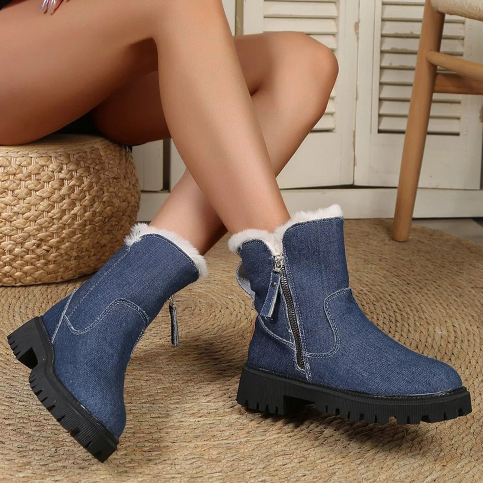Leather And Winter Integrated New Mid And Winter Snow Boots Cotton Length Insulation Thick Women In for Shoes Boots Winter Ankle Snow For Booties Shoes Women Plush