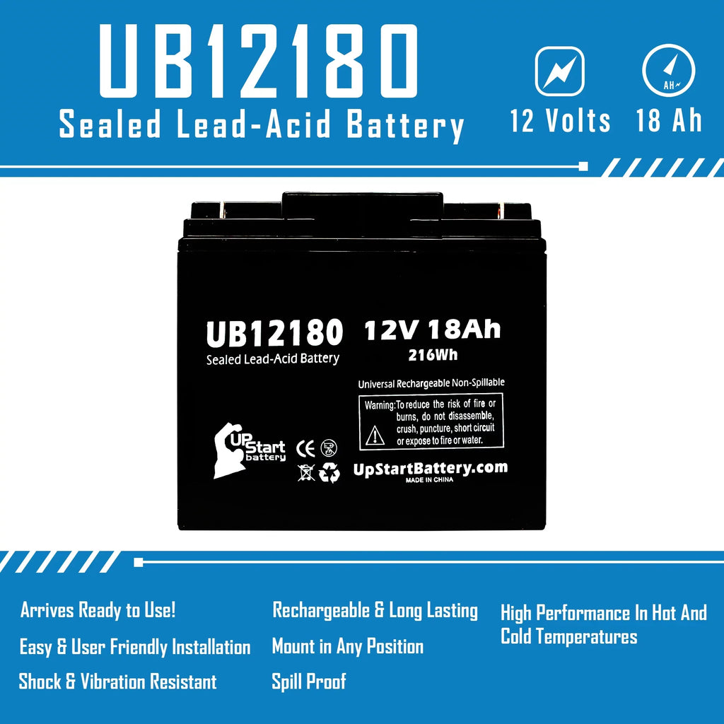'- AGM, BATTERIES PICHER T4 Universal Terminal, 3x UB12180 Lead Battery 18000mAh, EAGLE SLA) Acid (12V, Sealed Pack Replacement Battery Compatible CFM12V18 - 18Ah,
