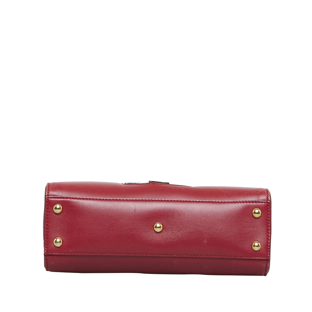 Authenticated Unisex Gucci Satchel Calf Sylvie Leather Pre-Owned Red (Good)