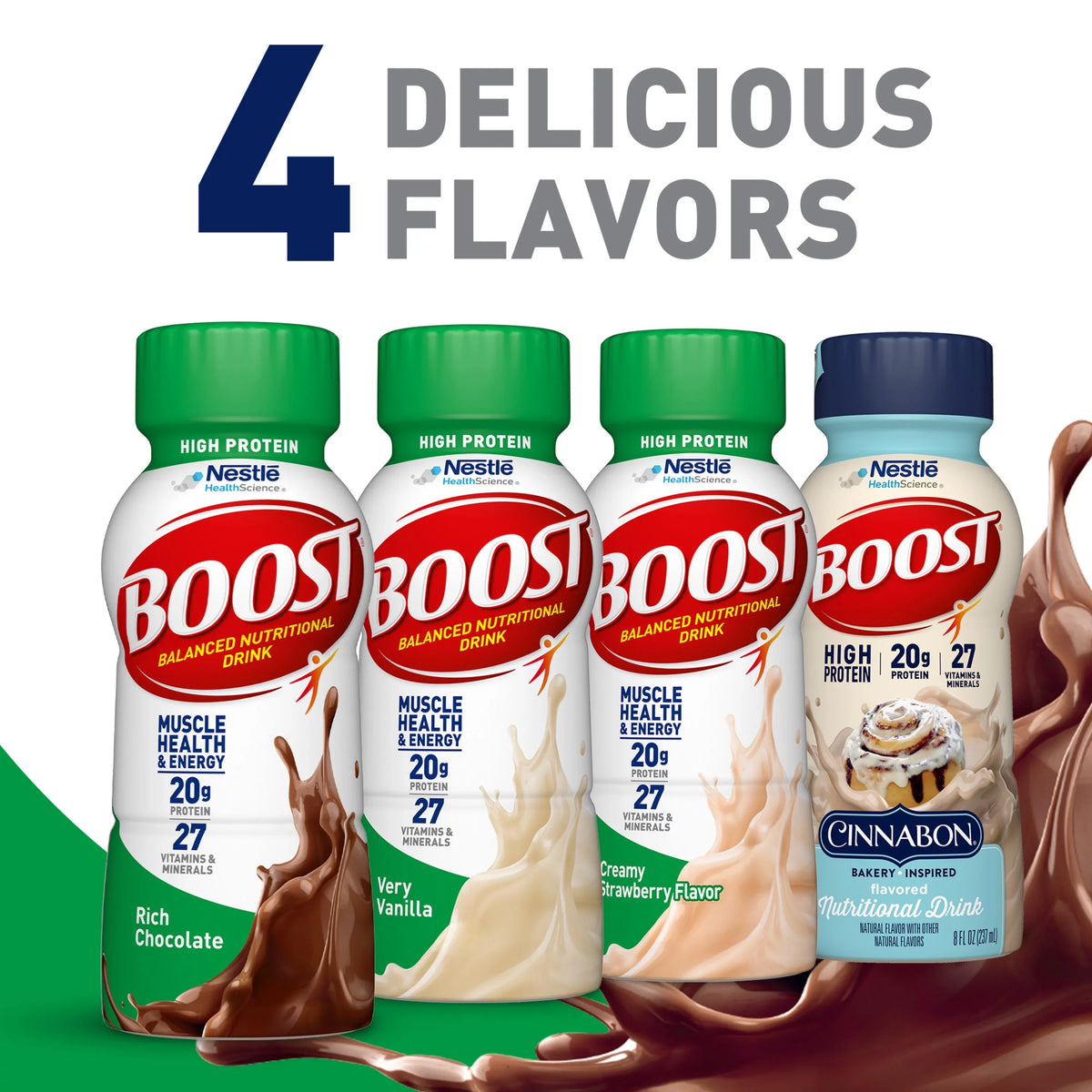 Packs) - (2 12 Chocolate, BOOST Protein Drink, High Count Protein, 20g Rich Nutritional 24