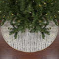 and Tree Faux 48" Northlight Pattern Skirt Wood and Gold Fur Cream Grain Christmas