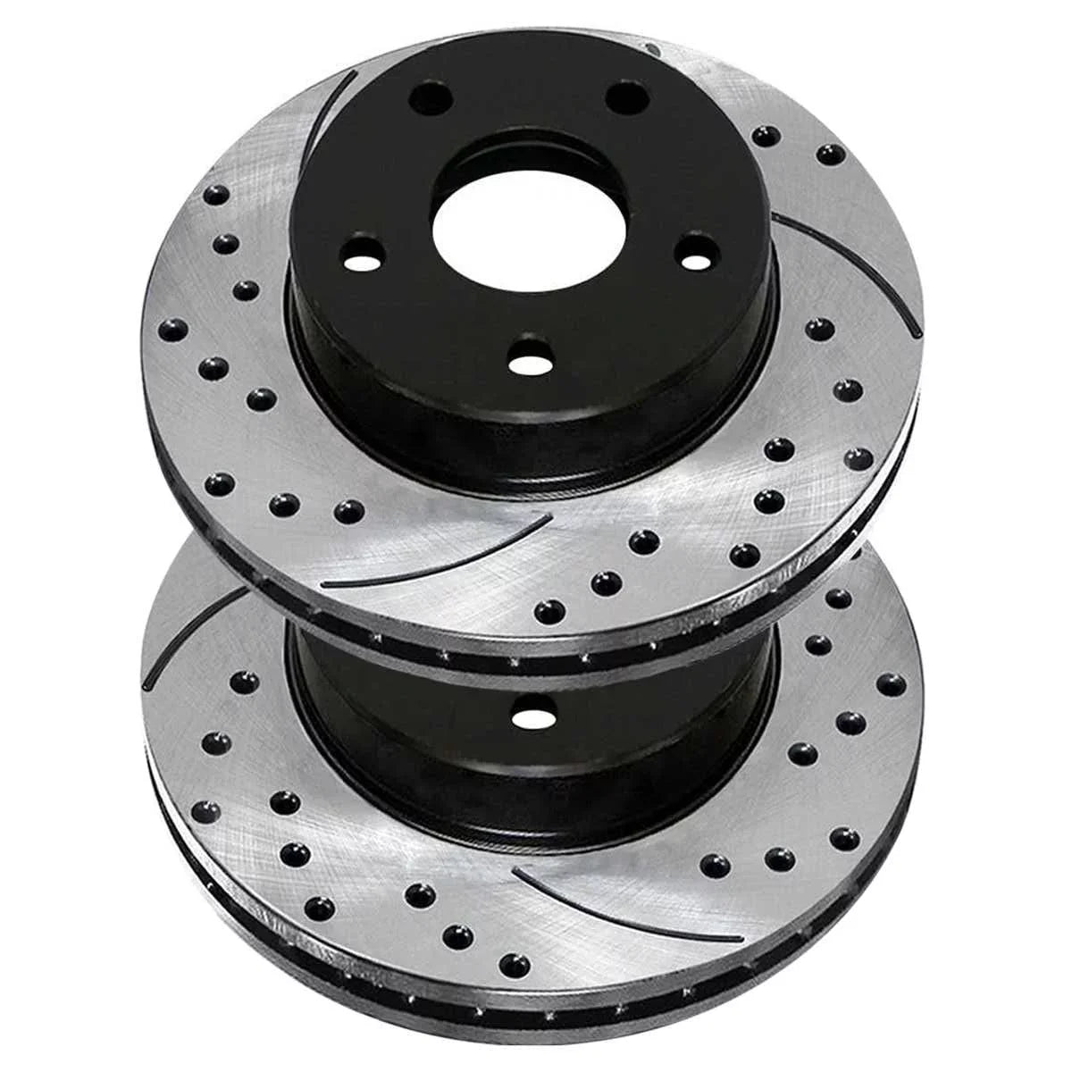 2012 Drilled 2008-2017 1.8L Driver PR63039LR and 2.4L Replacement AWD 2.0L Front 2011 2007-2010 of Side Mitsubishi Passenger FWD AutoShack Lancer Rotors Black Caliber Pair Brake 2 Dodge for Slotted