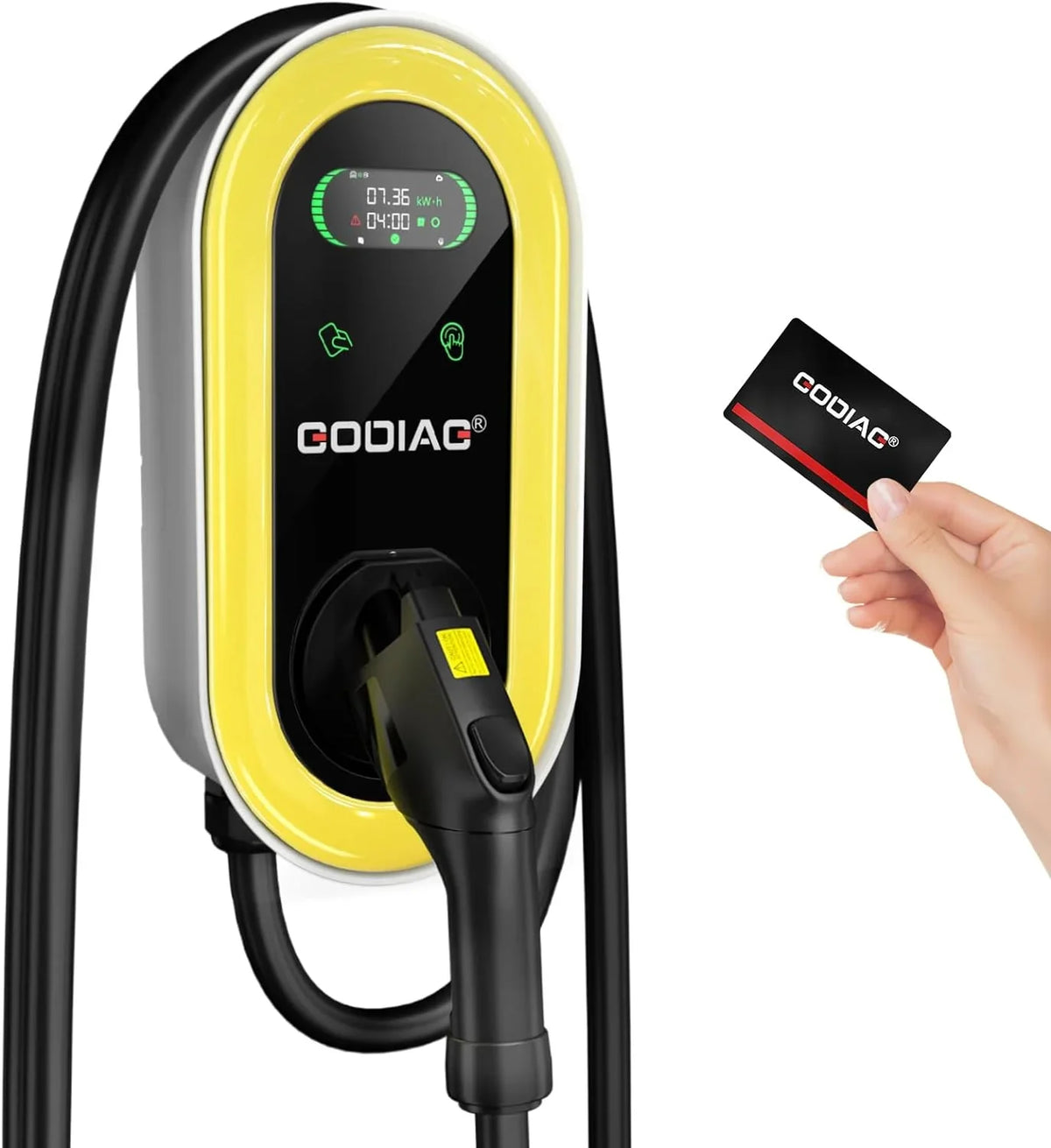 Level 25ft with Outdoor Hardwired Car 40Amp/9.6kw Electric GODIAG Station Cable EV 2 Fast 240V Charger, Charging Wall-Mount Indoor Home