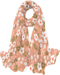 Hyjoy Scarves Cute Neck Shawl in Floral Small Flowers for Wrap Scarf Pattern Lightweight Long Girls Women Silk the
