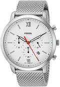 Watch, FS5382) Stainless Fossil Color:Silver-Toned Men's Casual 'Neutra Chrono' Quartz Steel (Model: