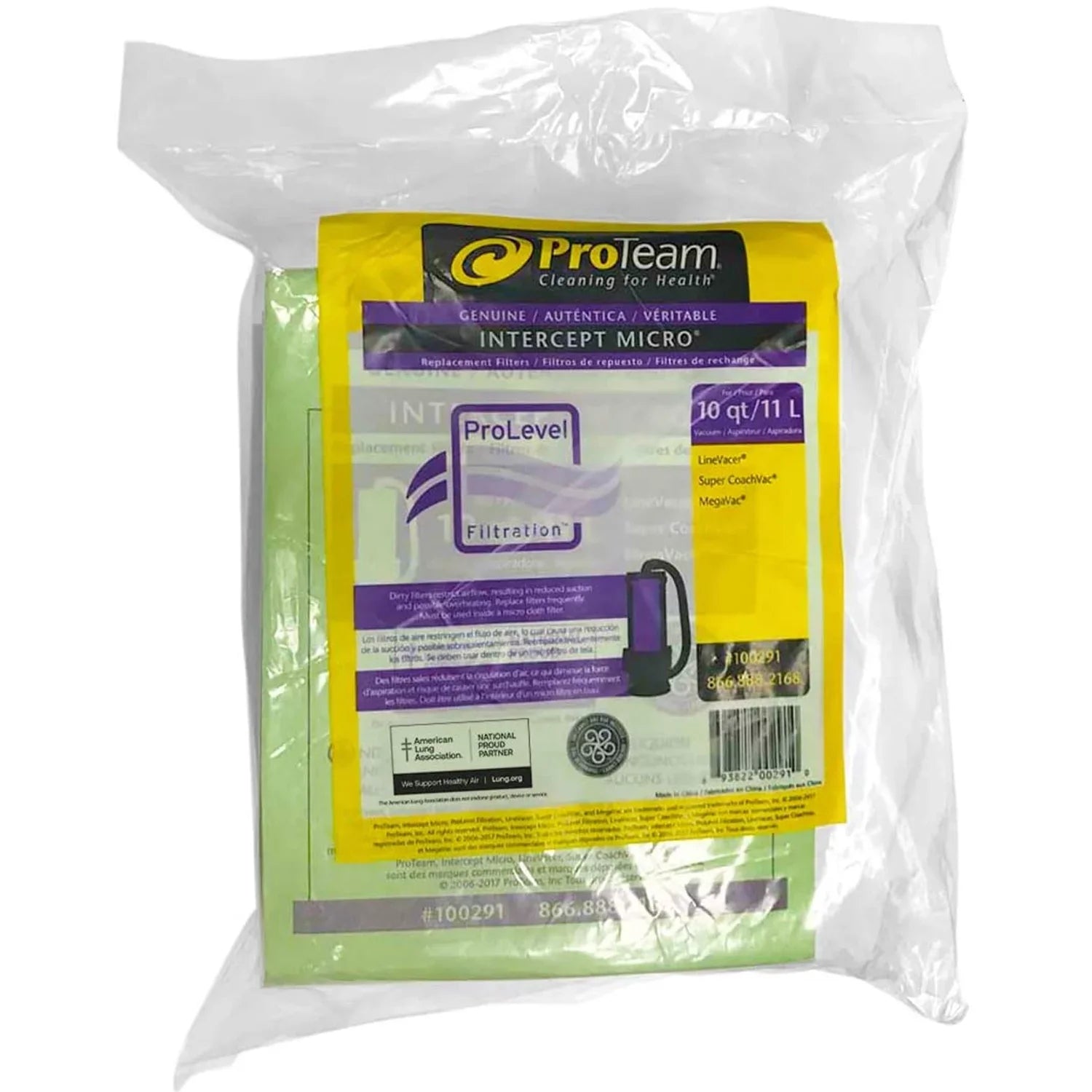 Qt Bags, Capacity Micro Collar Closed Pack ProTeam 100291 10 10 Filter Intercept