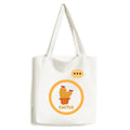 Cactus Shoulder Succulents Canvas Bag Tote Expression Orange Sack Potted