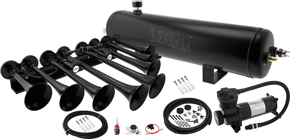 Compressor, 3 8 OCTOPOD Horn Air System- Trucks/Car/Semi. 200psi like VXO4830AB/8124XB Loud Tank, Horns Train Trumpets.Super Aluminum Onboard Vixen Pickup/Jeep dB.Fits Complete Vehicles Gallon Kit for