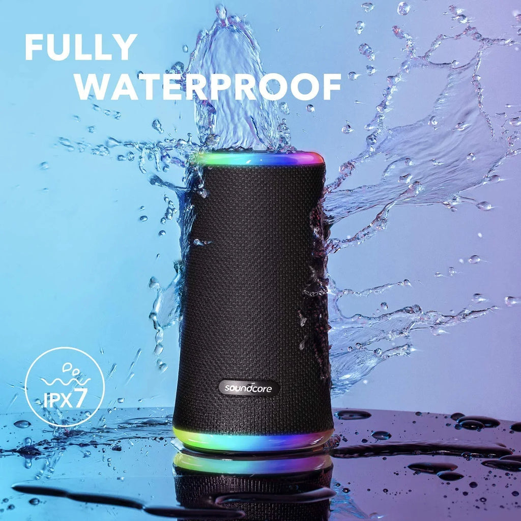 Bluetooth Speaker by 2 Soundcore (Refurbished) Waterproof Portable Wireless Anker Black Restored Flare