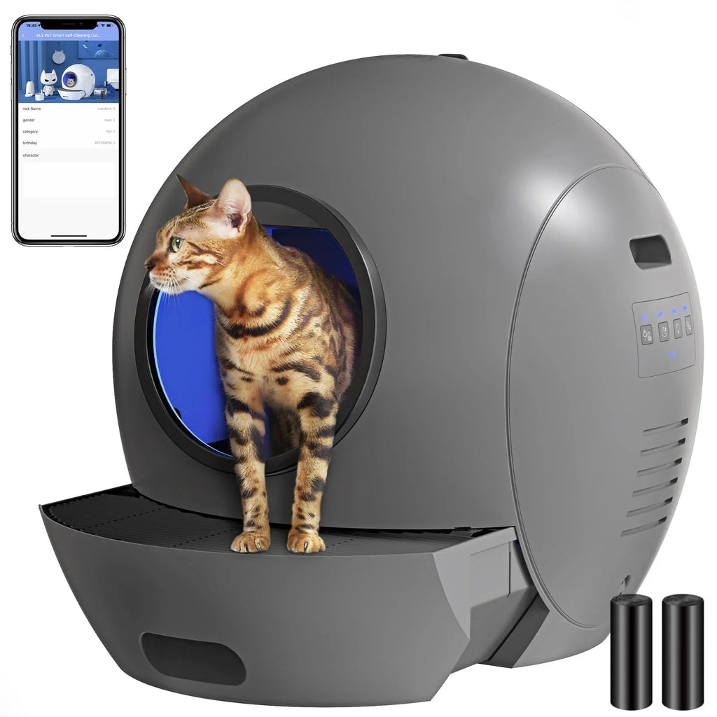 APP PET Cat Box [Upgraded Version] Control Cleaning for Automatic Cat Litter Cats Litter ELS Box Multiple Self