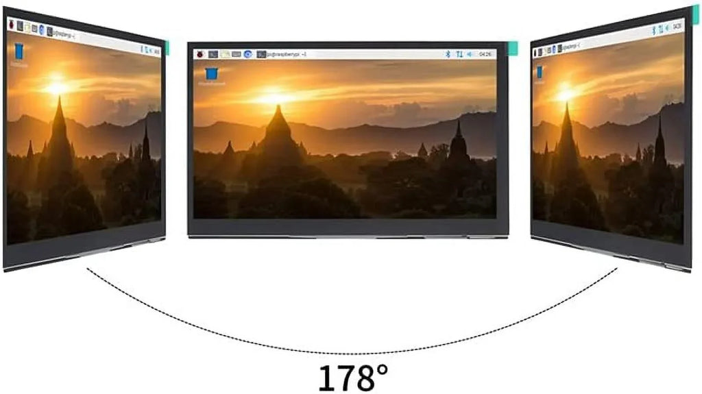 Monitor Drive-Free Pi HD 3B+/4B LCD IPS HDMI Display Stand-H HDMI with Monitor Compatible Raspberry Treedix 7 with Display 1024x600 Touchscreen inch