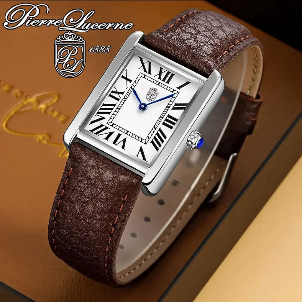 Mens Watch Lucerne Band Brown Must Style Louie Swiss Tank Classic Pierre Classic Dress Vintage
