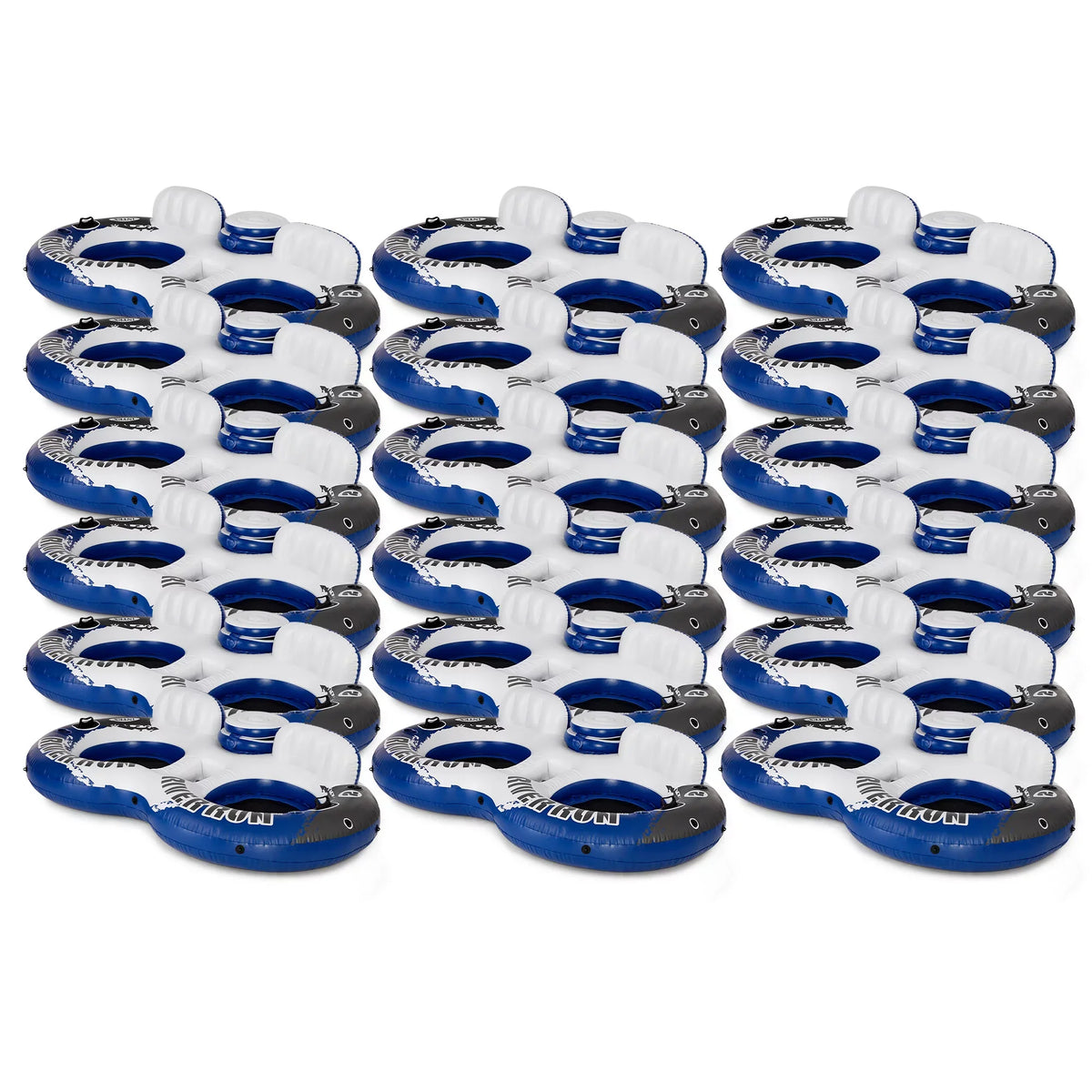 (18 Pool Float Person w/ Pack) 2 River Tube Cooler Inflatable II Run Intex