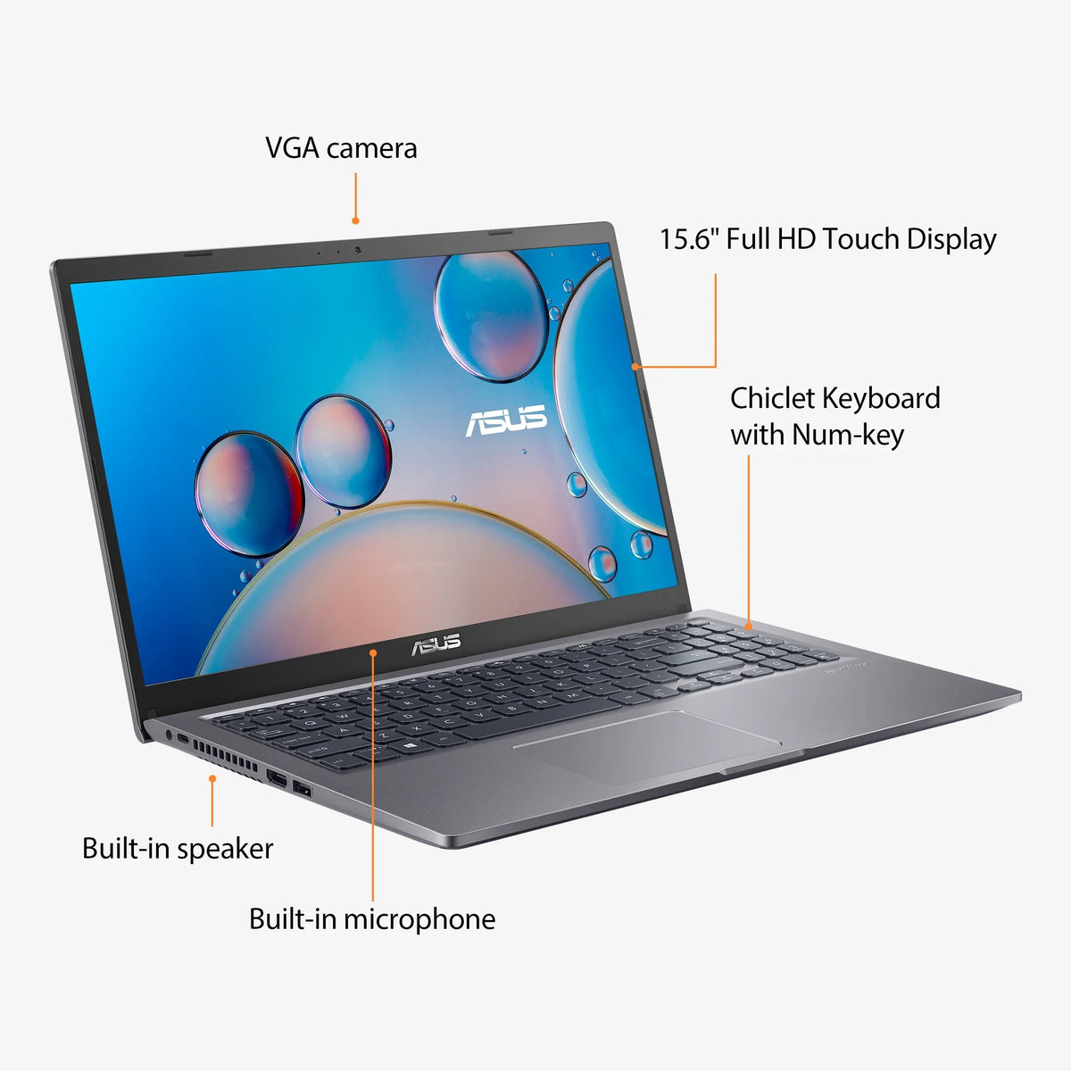 11 Core PC ASUS Laptop, FHD 8GB, F515EA-WH52 i5-1135G7, Vivobook Restored Intel Touch 512GB, Home, (Refurbished) 15.6” Win