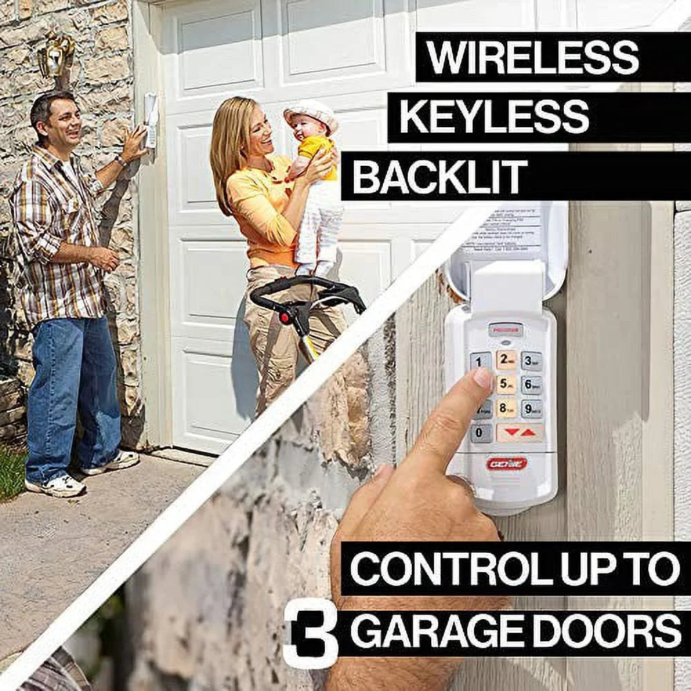 keypad door - with openers, Intellicode Intellicode Genie door Off-White all keyless GK-R Authentic Genie works garage wireless garage opener