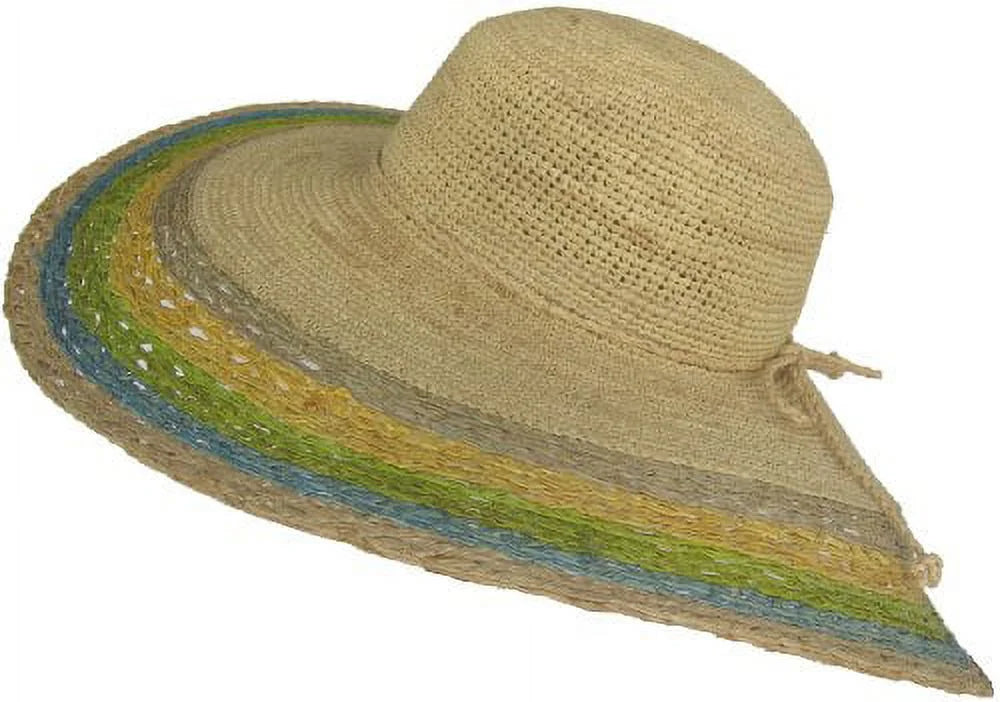 Crown Poolside Brim Christys Crochet Big Hat Sun Raffia "Vizcaya"