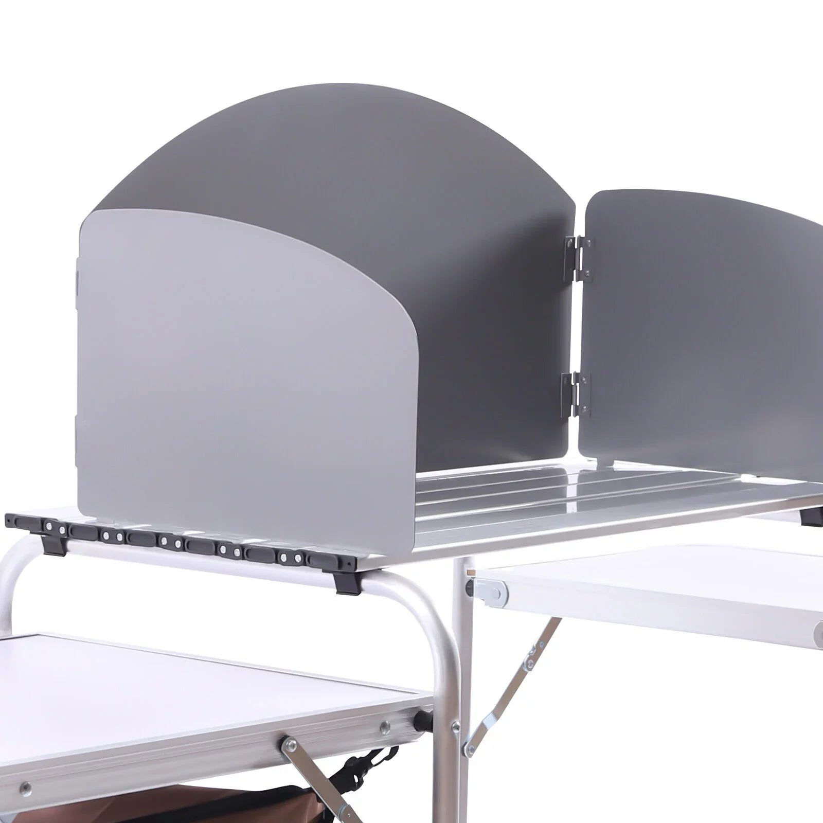 Barbecue Camping Folding Table Portable Rack+Brown Fabric Station Cover